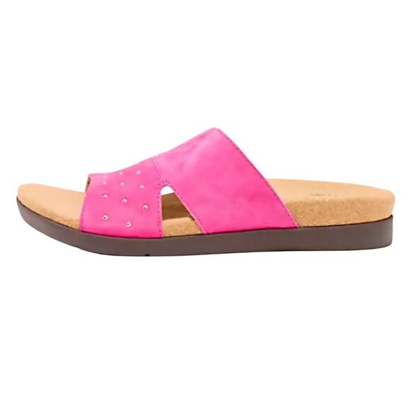 Revitalign Orthotic Suede Slide Sandals Lucy Stud Pink Size 10D(Extra Wide) - Picture 5 of 11